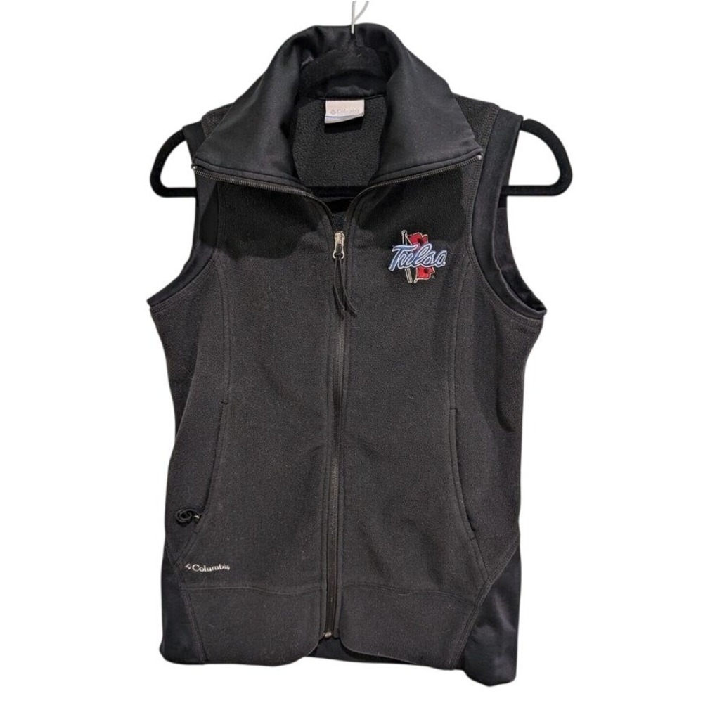 Columbia Womens Tulsa Golden Hurricane Fleece Full Zip Vest Black